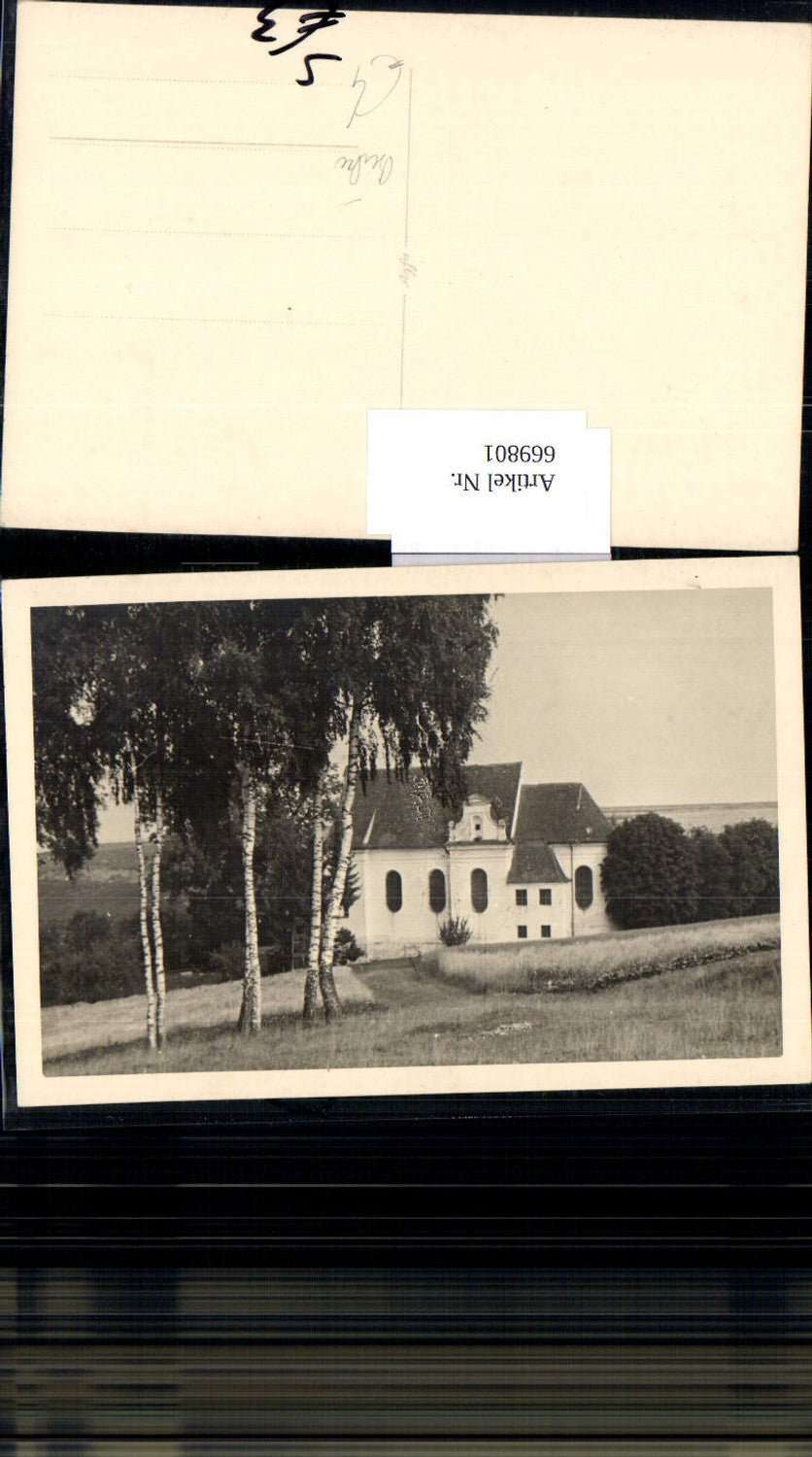 669801, Church building with birch trees in the foreground, flora