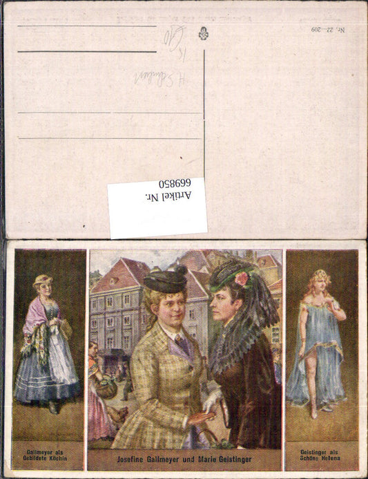 669850, Artists: Josefine Gallmeyer and Marie Geistinger, Actresses, Theatre