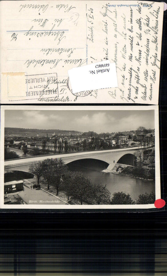 669862, Photo Ak Zurich Kornhausbrücke Bridge Structure Switzerland