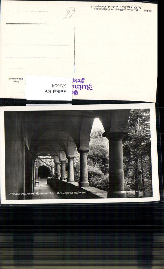 671694,Foto Ak Friesach Petersberg Romanischer Kreuzgang