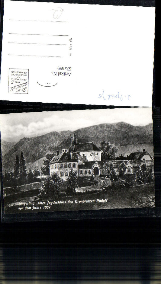672659, Artist Ak Alland Mayerling Hunting Lodge of Crown Prince Rudolf Monarchy Nobility 