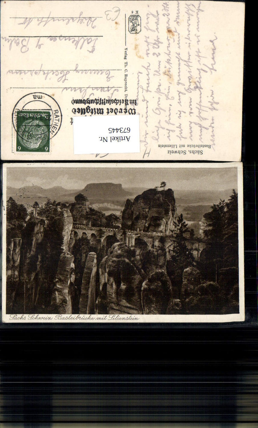 673445, Saxon Switzerland Bastei Bridge with Lilienstein Lohmen Wehlen