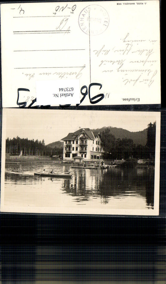 673744, Photo Ak Erlaufsee Hotel Herrenhaus Mitterbach am Erlaufsee pub J. Kuss 1928