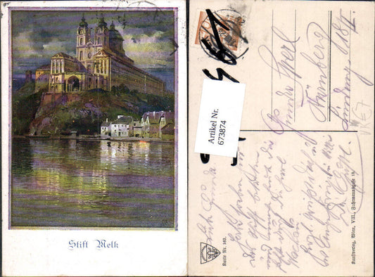 673874, Artist Ak Stift Melk View pub German School Association 163