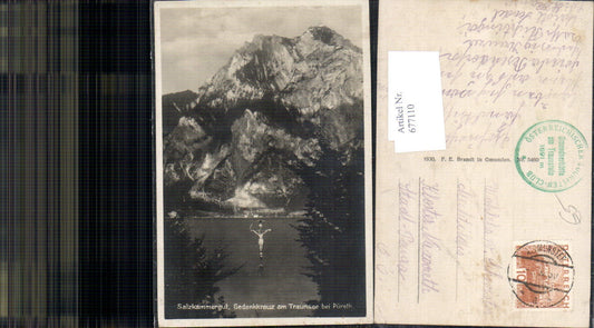 677110, Memorial cross at Lake Traunsee near Püreth