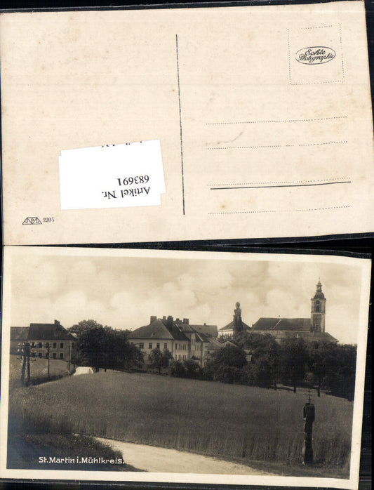 683691 rare postcard St. Martin im Mühlkreis wayside shrine Mühlviertel