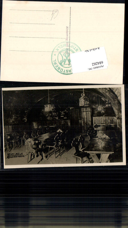 684262 Photo postcard Melk Abbey on the Danube Abbey cellar cellar