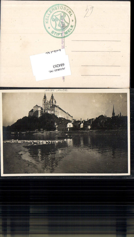 684263 Photo postcard of Melk Abbey on the Danube