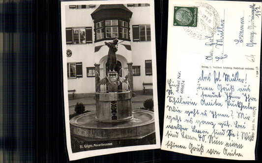 686074 St. Gilgen am Arbersee Fountain Mozart Fountain