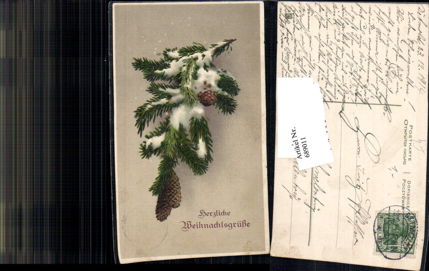 689011 Christmas fir branch pine cone