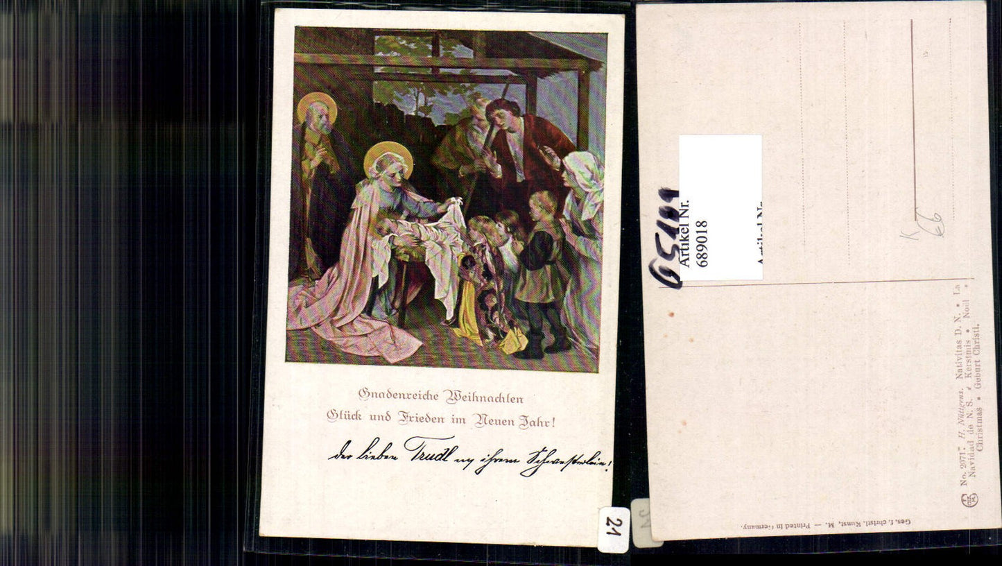 689018 Artist AK H. Nüttgens Christmas Nativity Jesus