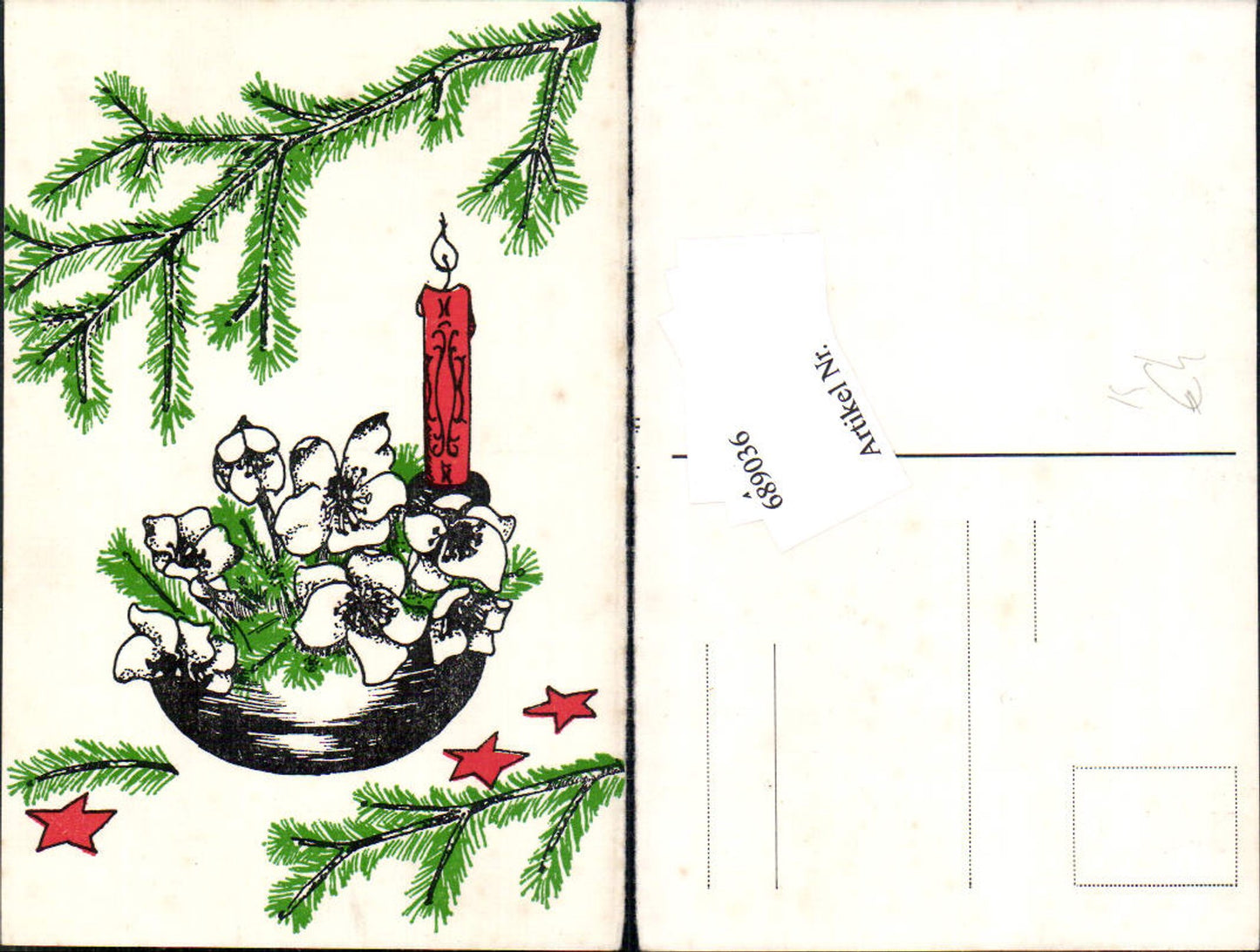 689036 Christmas candle fir branch