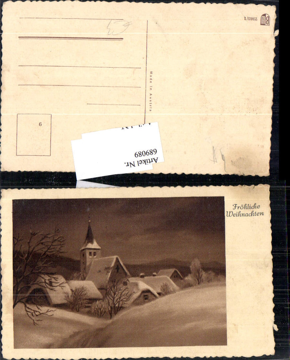 689089 Christmas church landscape