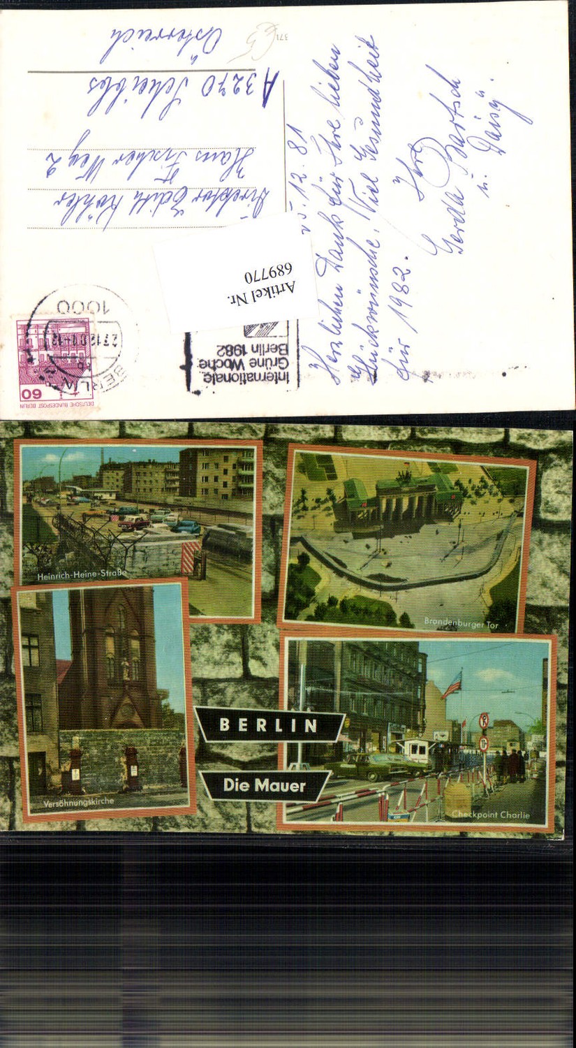 689770 Berlin The Wall Berlin Wall Checkpoint Charlie GDR