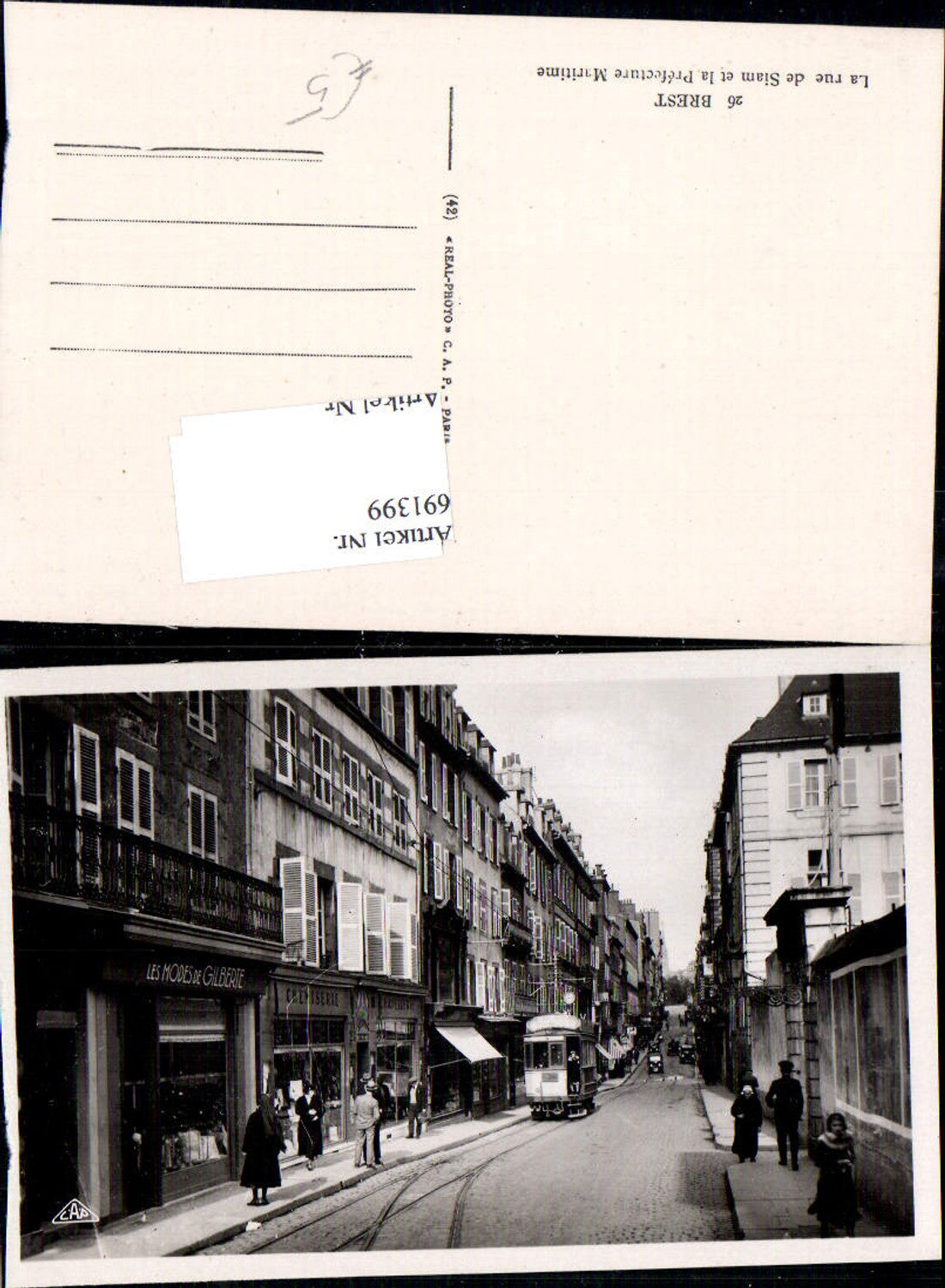 691399 Belgium Brest La rue de Siam Straßenbahn Tram