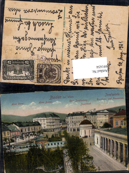 691654 Baden near Vienna Hotel Bristol Hotel Garni Josefsbad Josefsplatz 