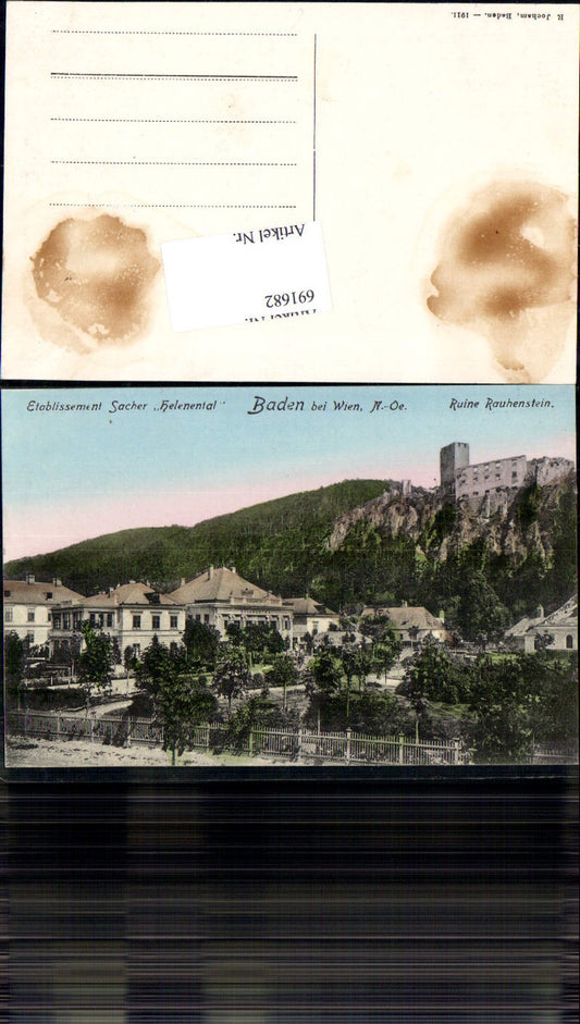 691682 Baden near Vienna Rauhenstein Establishment Sacher Helenental 
