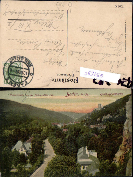 691696 Baden near Vienna Helenental Rauhenstein Ziehrer Höhe 