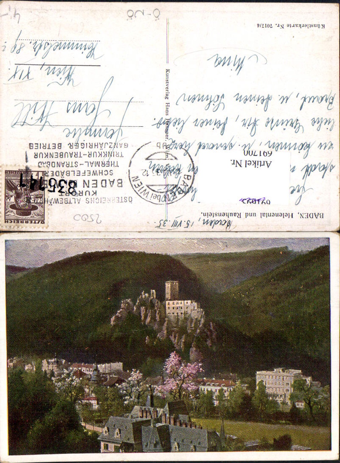 691700 Baden near Vienna Helenental Rauhenstein 