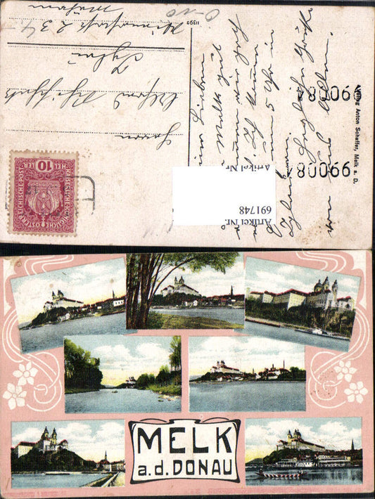 691748 great Art Nouveau AK Melk on the Danube type level
