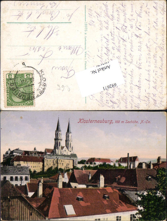 692671 Klosterneuburg Scene in the town above the rooftops 1915 pub Ledermann 18975