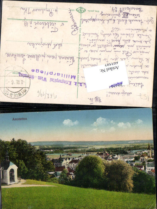 693592 Amstetten Chapel Field Post Office Military Hospital Vienna Grinzing gel Trebesove Rychnov 