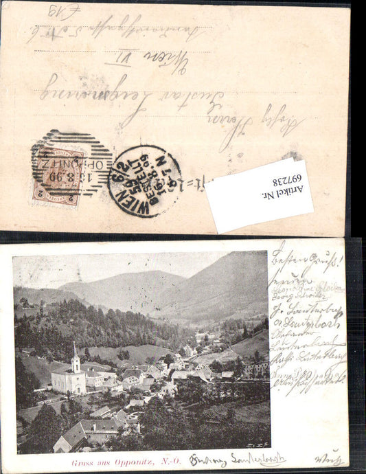 697238 rare postcard Greetings from Opponitz 1899 District of Amstetten 