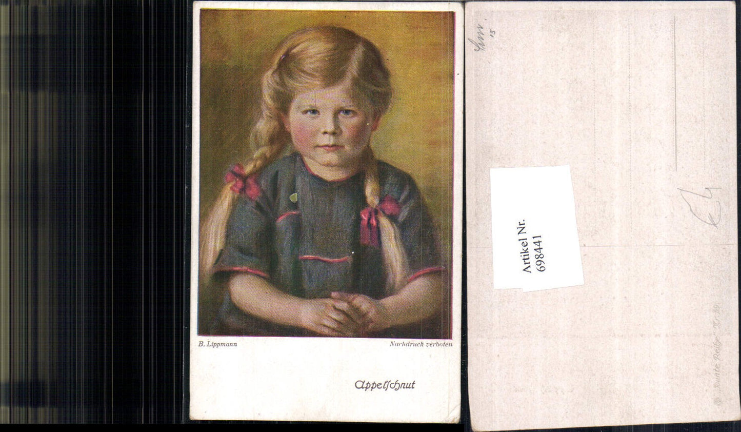 698441 Künstler AK B. Lippmann Mädchen Zöpfe