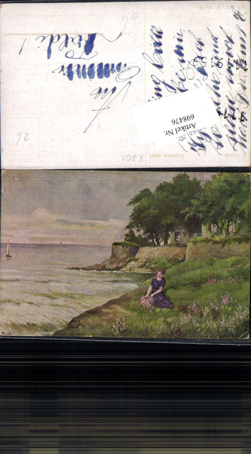 698476 Künstler AK E. Frank Einsame Insel