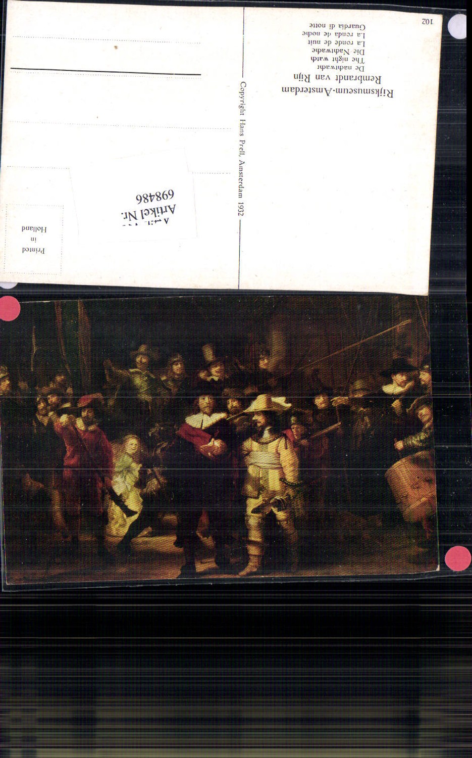 698486 Künstler AK Rembrandt van Rijn nachtwacht Wache