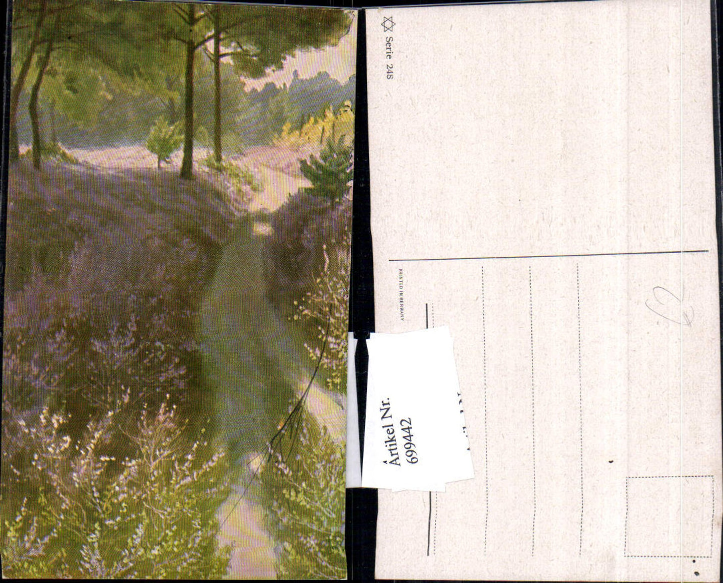 699442 Künstler AK Weg wald Bäume Idylle