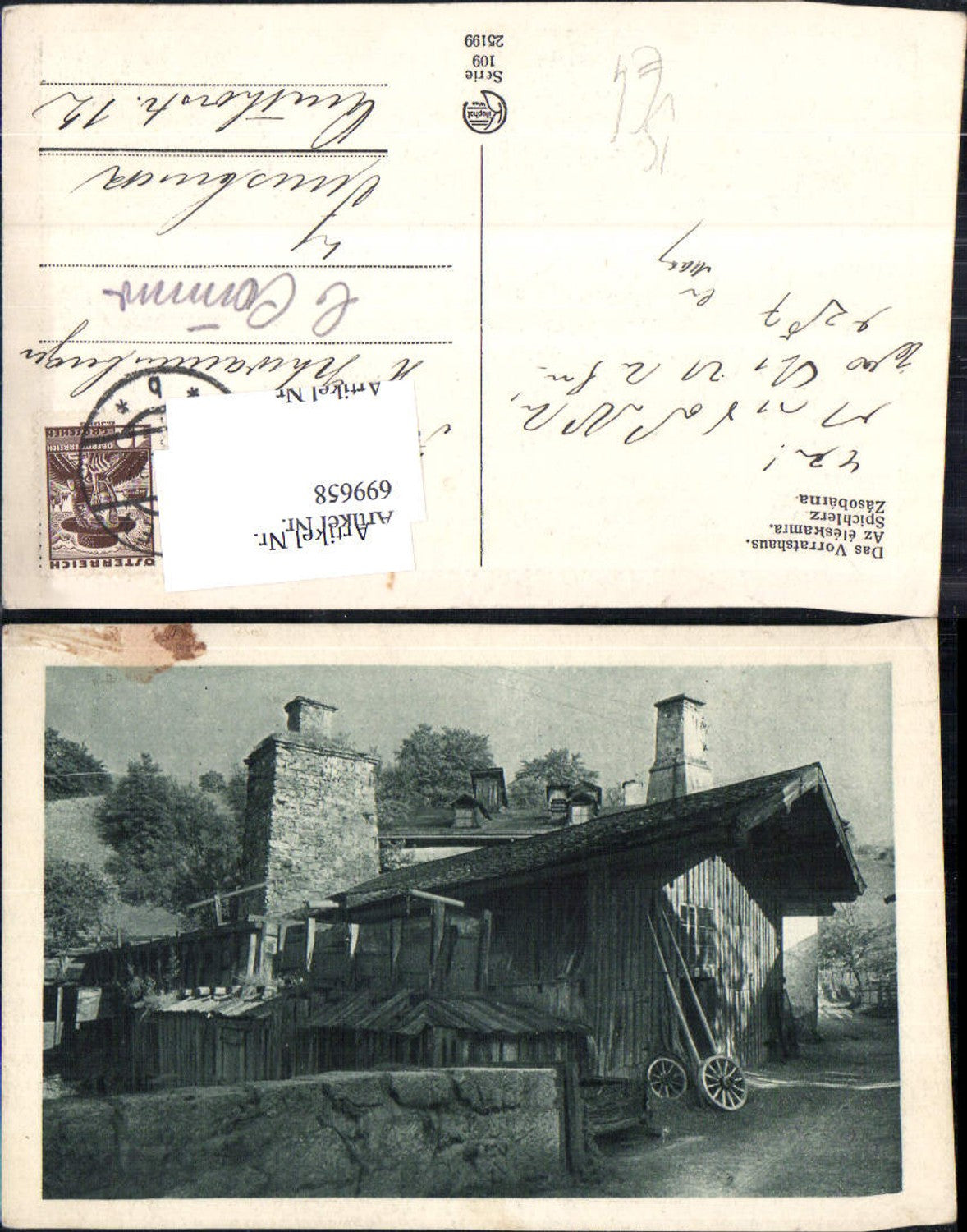 699658 Künstler AK Das Vorratshaus Bauernhaus