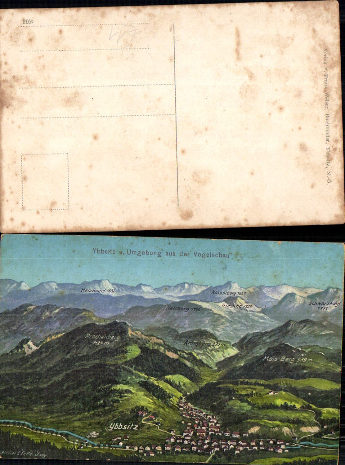 701477 Artist AK Eugen Felle Ybbsitz ad Vogelschau Prochenberg Annaberg