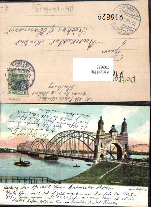 702633 Hamburg New Elbe Bridge Bridge 1905 Stp. Stöcken Hannover