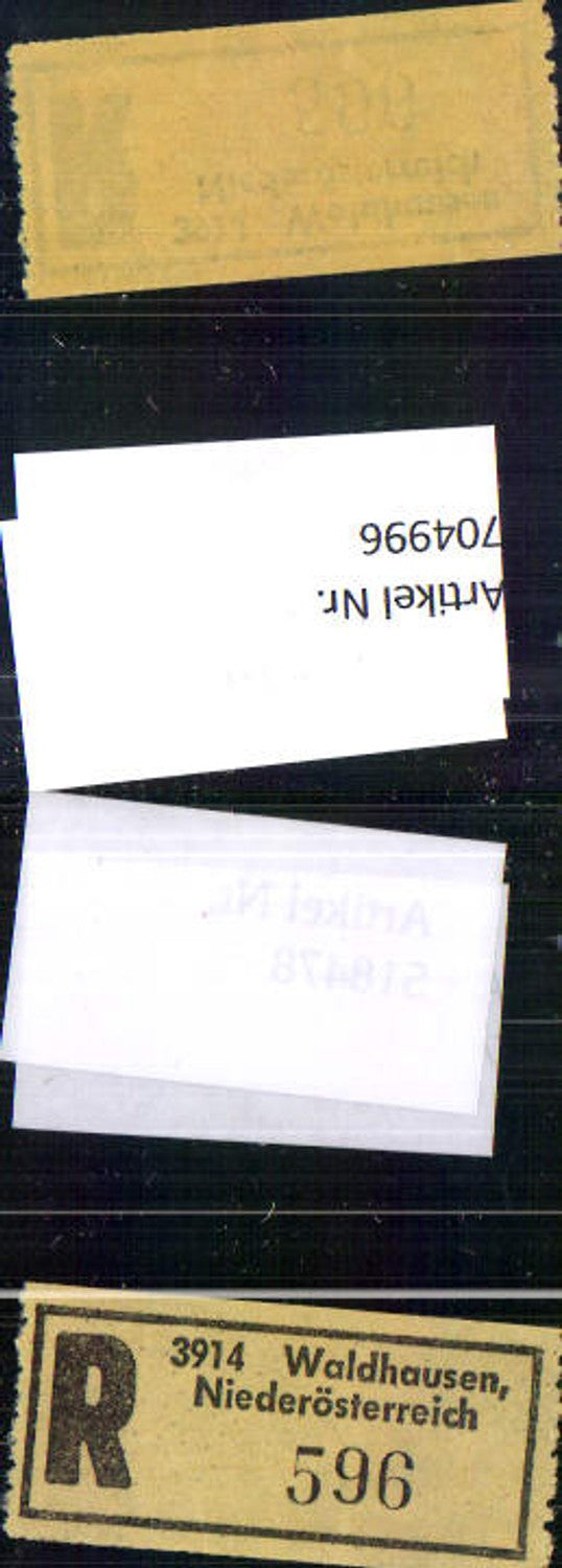 704996 Registration slip, Reko slip, R-slip, Waldhausen, Lower Austria