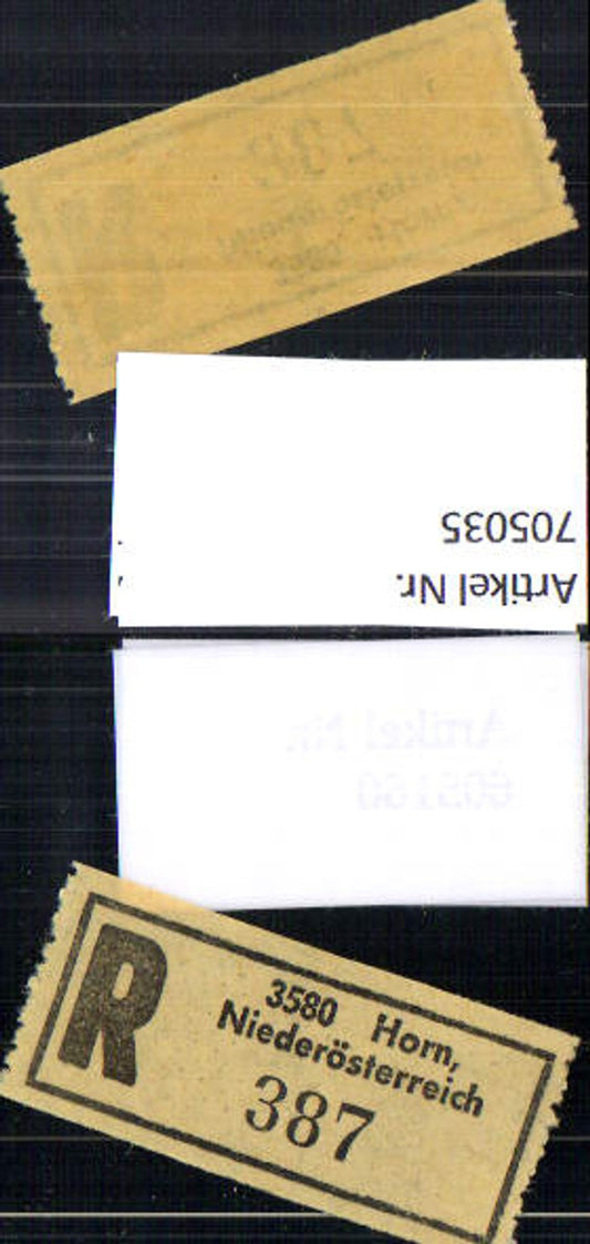 705035 Registration slip, Reko slip, R slip, Horn, Lower Austria