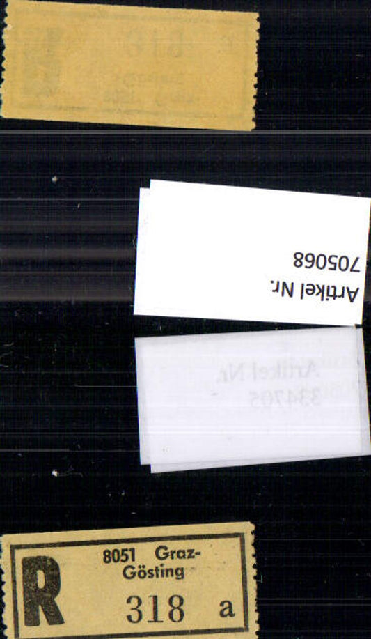 705068 Registration slip, Reko slip, R-slip, Graz Gösting