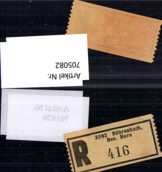 705082 Registration slip, Reko slip, R slip, Röhrenbach district, Horn