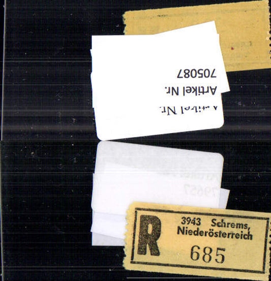 705087 Registration slip, Reko slip, R slip, Schrems, Lower Austria