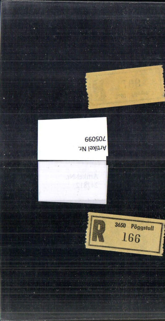 705099 Registration slip, Reko slip, R slip, Pöggstall