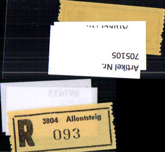 705105 Registration slip, Reko slip, R slip, Allentsteig