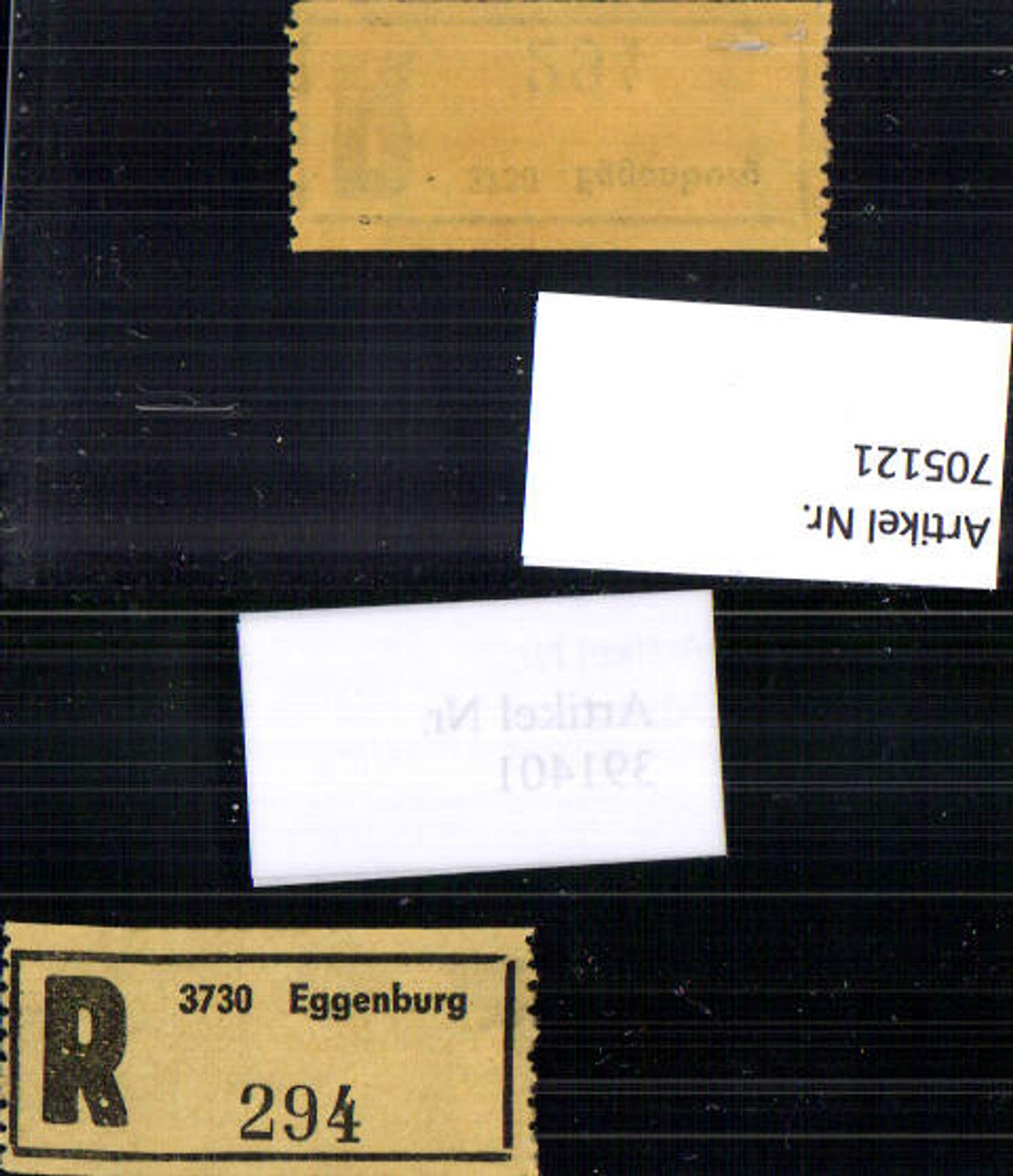 705121 Einschreibezettel Rekozettel R-Zettel Eggenburg