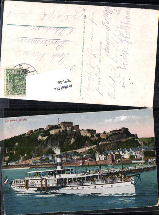 705569 Ehrenbreitstein Steamer Coblenz Koblenz