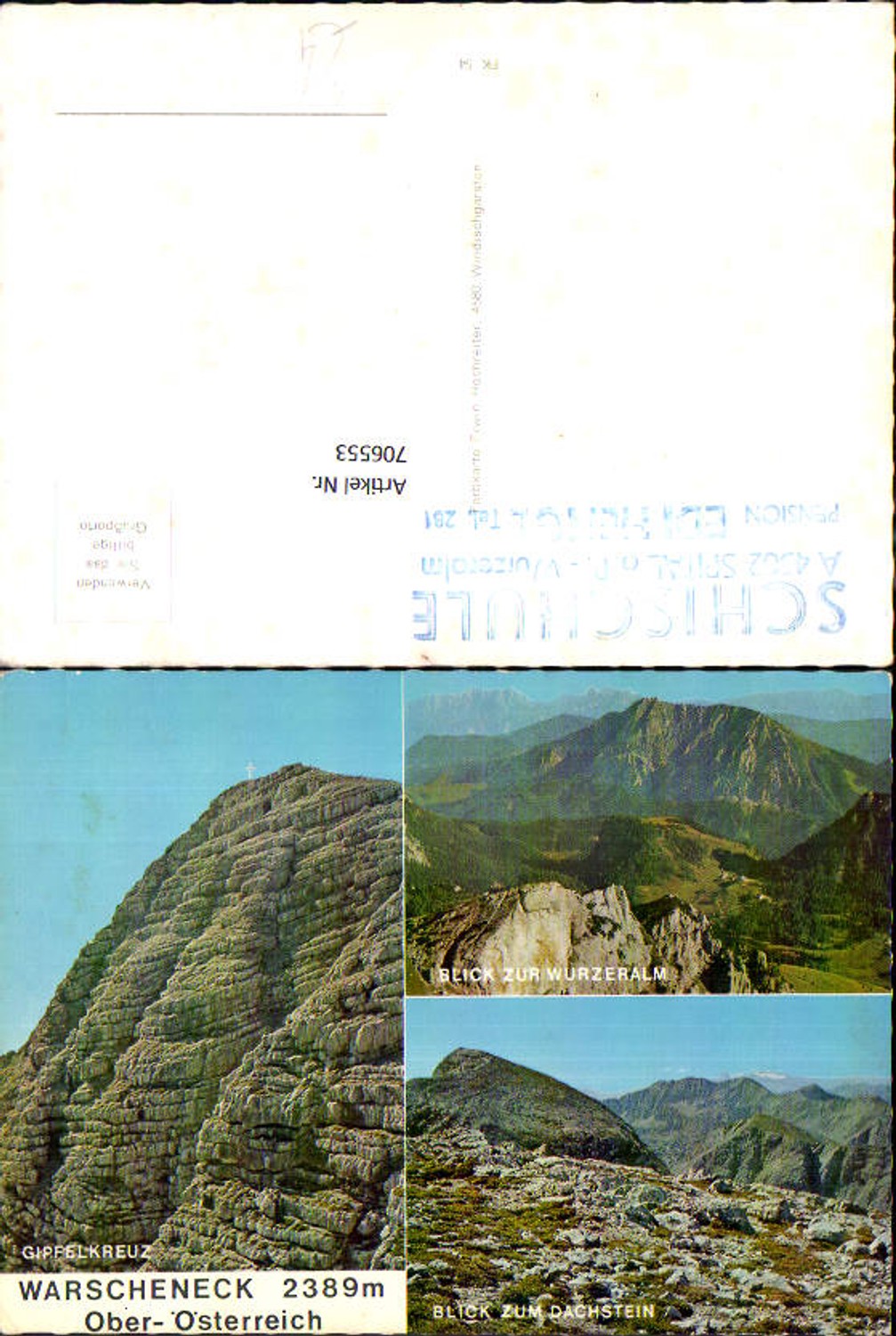 706553 Multi-image AK Spital am Pyhrn View towards the Wurzeralm Warscheneck summit cross