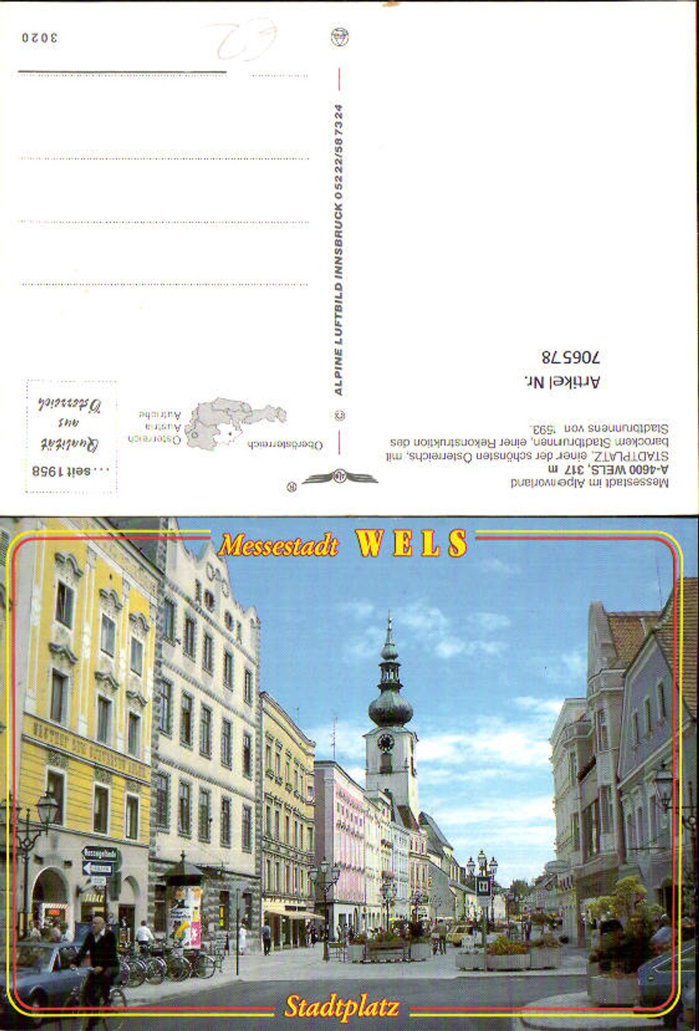 706578 Wels, town square, advertising column