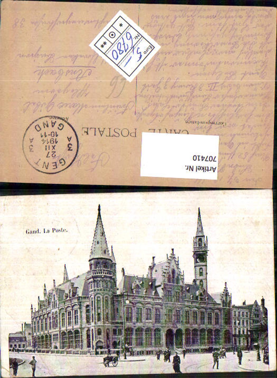 707410 Gand Gent La Poste KD Feldpost Ansbach