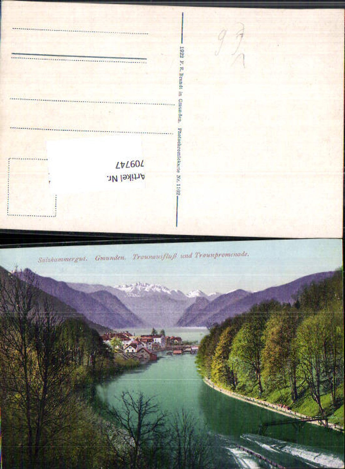 709747 Gmunden am Traunsee Traunausfluss Traunpromenade pub Brandt 1102