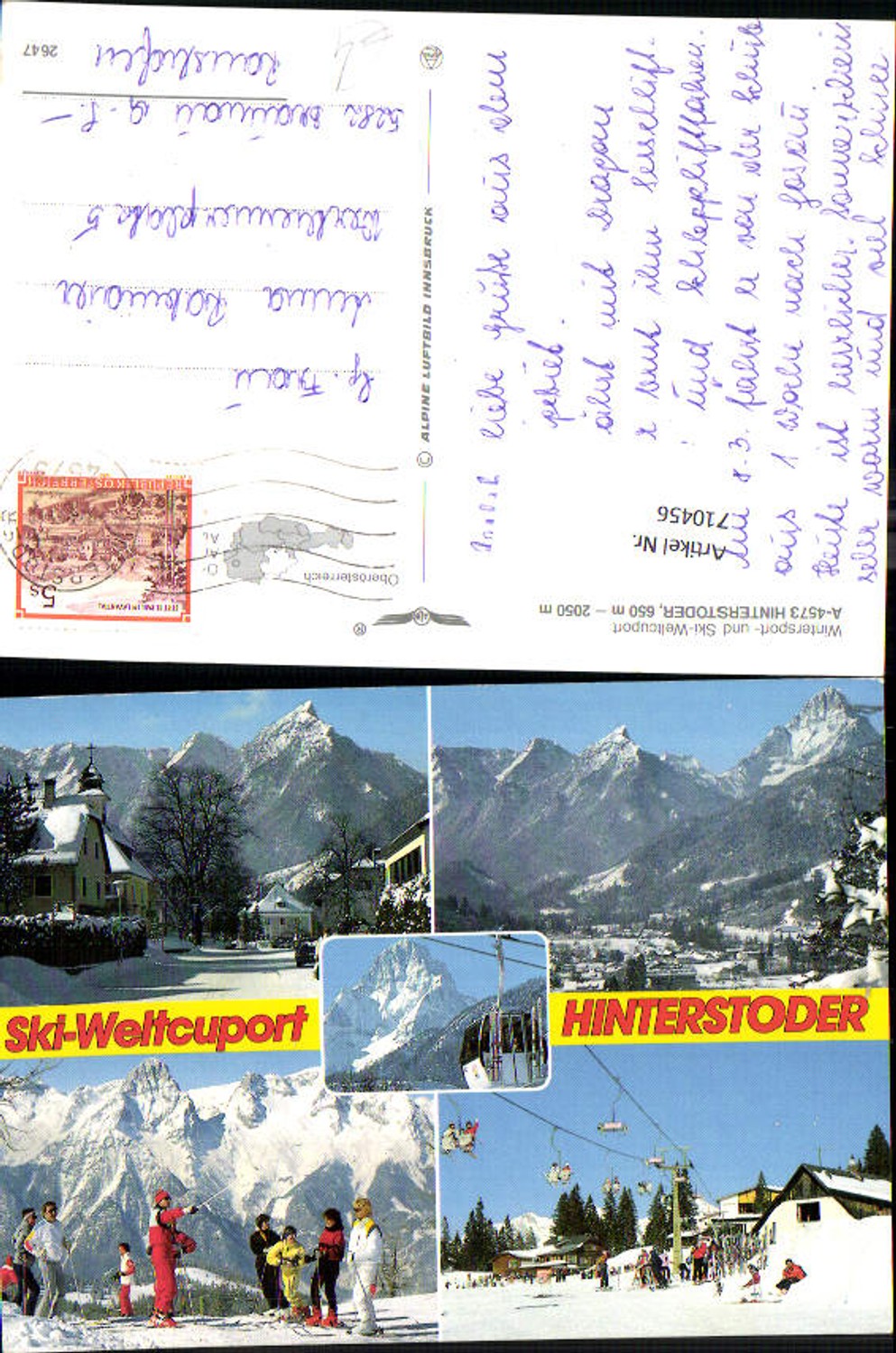710456 Multi-image Ak Hinterstoder Winter sports cable car gondola