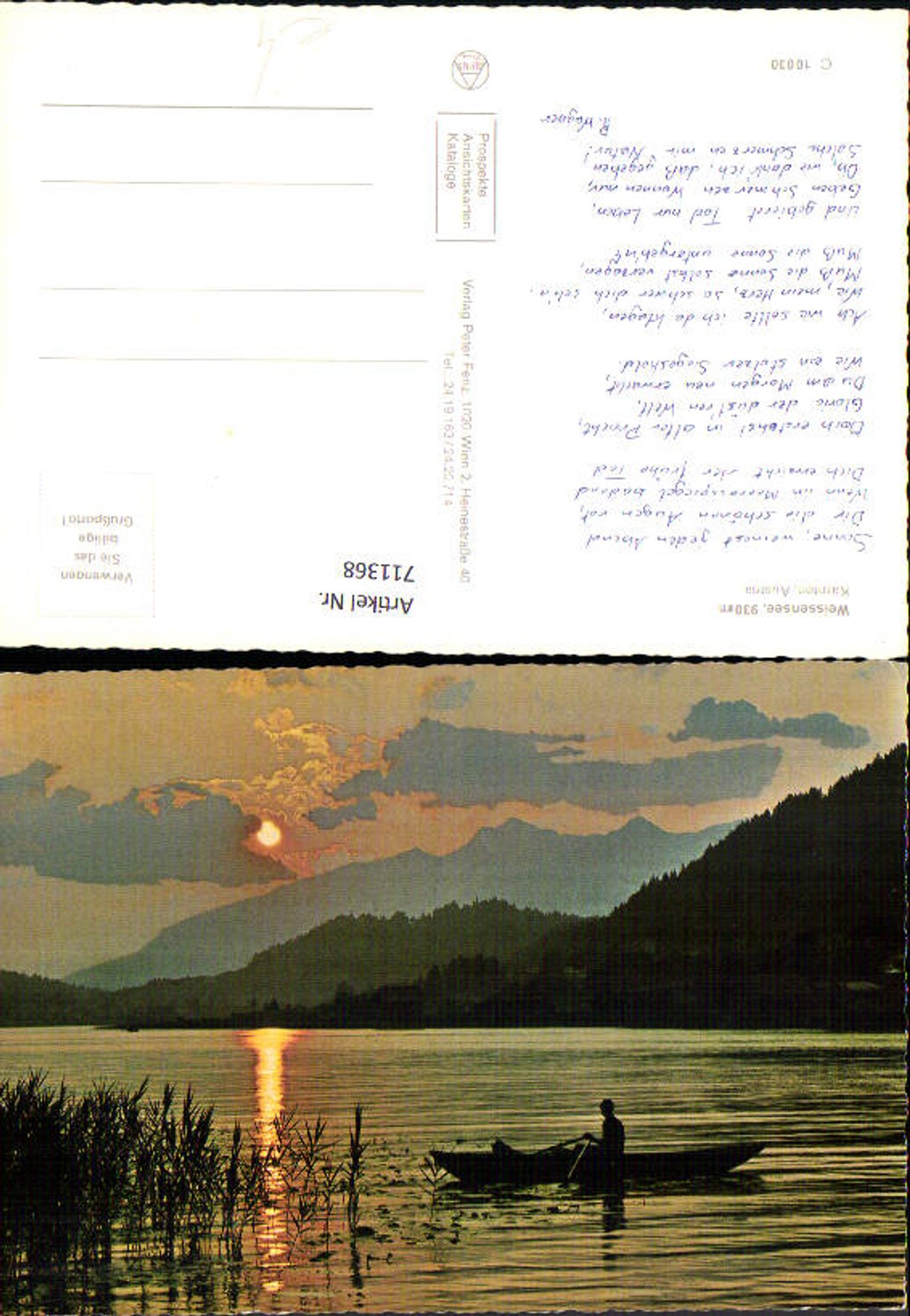 711368 Weissensee Evening mood Rowboat