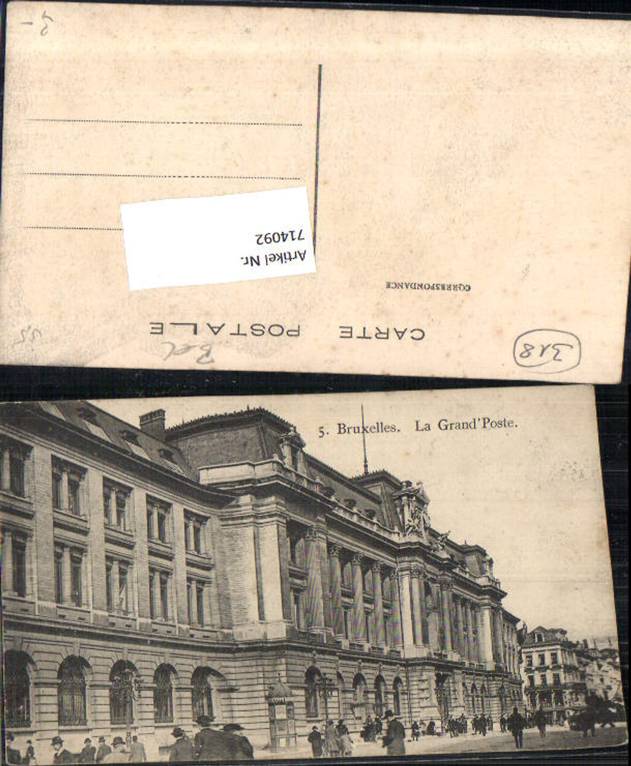 714092 Brussels Bruxelles La Grande Post Office Post Office
